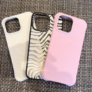 Casetify Phone Case Set - IPhone 16 promax Pink, Zebra, and White.